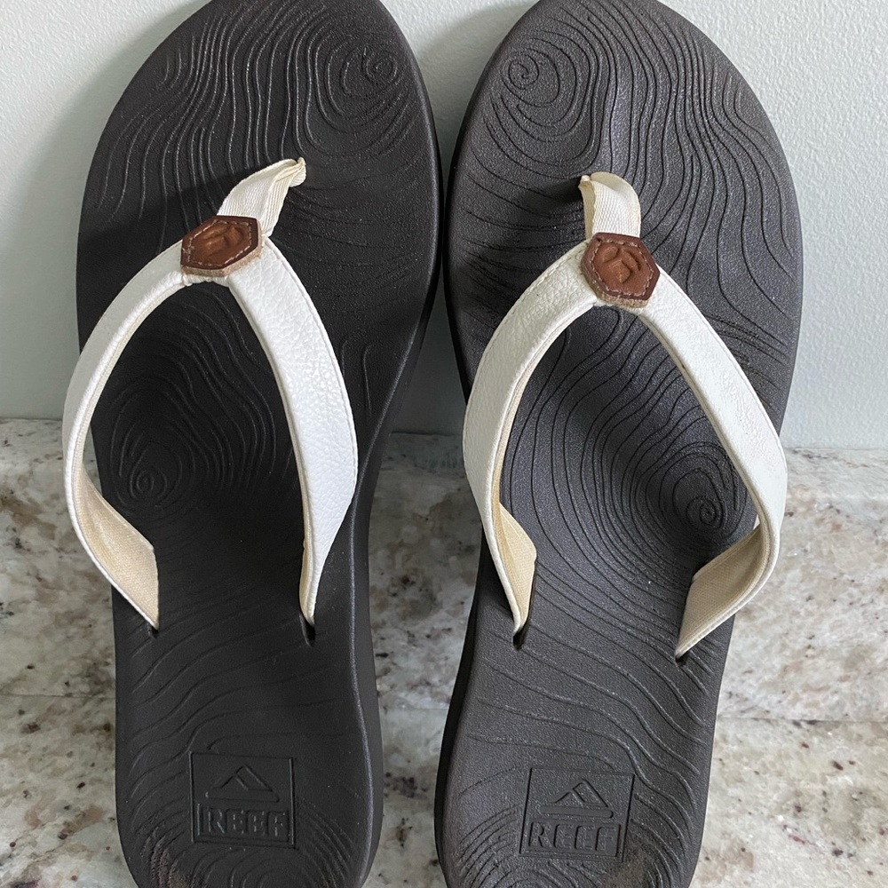 Reef Black and White Flip Flops